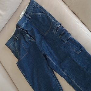 Lands' End flannel lined wide leg work jeans 👖 size 16